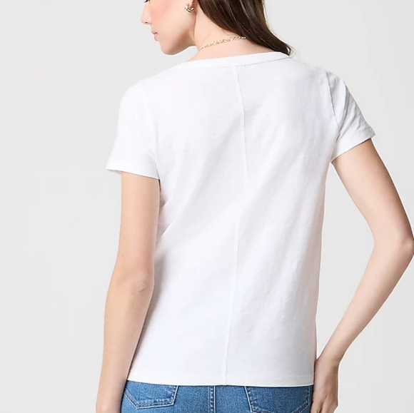 J Crew White Short Sleeve Girlfriend Tee Large - Picture 2 of 9